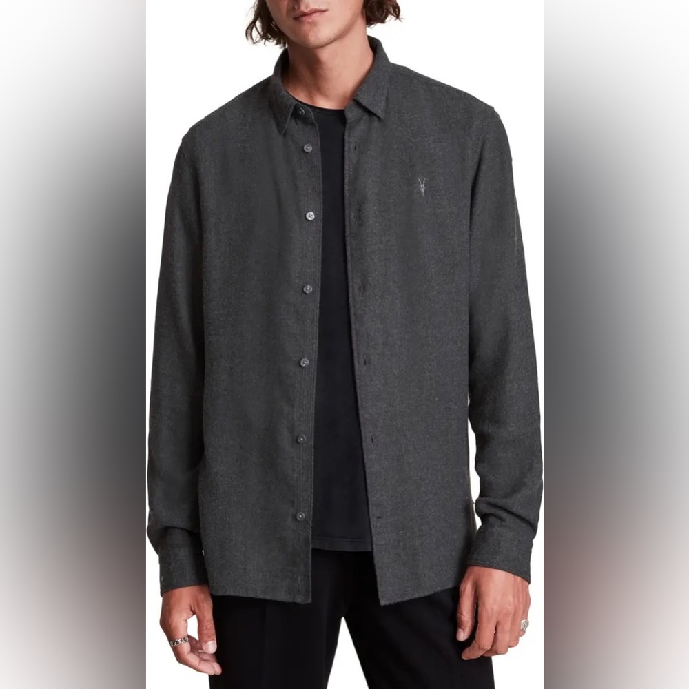 ALLSAINTS Hemlock Mélange Button-Up Shirt